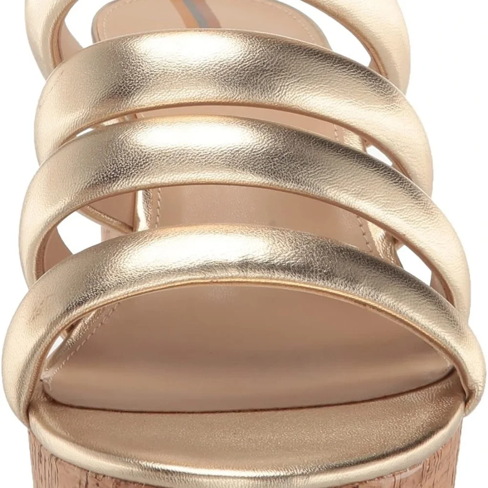 Sam Edelman Yuki EM Platform Sandals – Gold Metallic – Size 6 M – BNIB‎